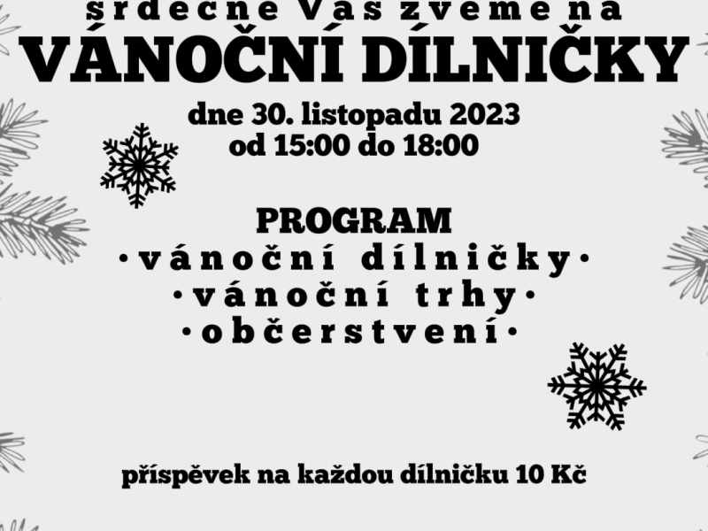 pozvánka na vánoční tvoření