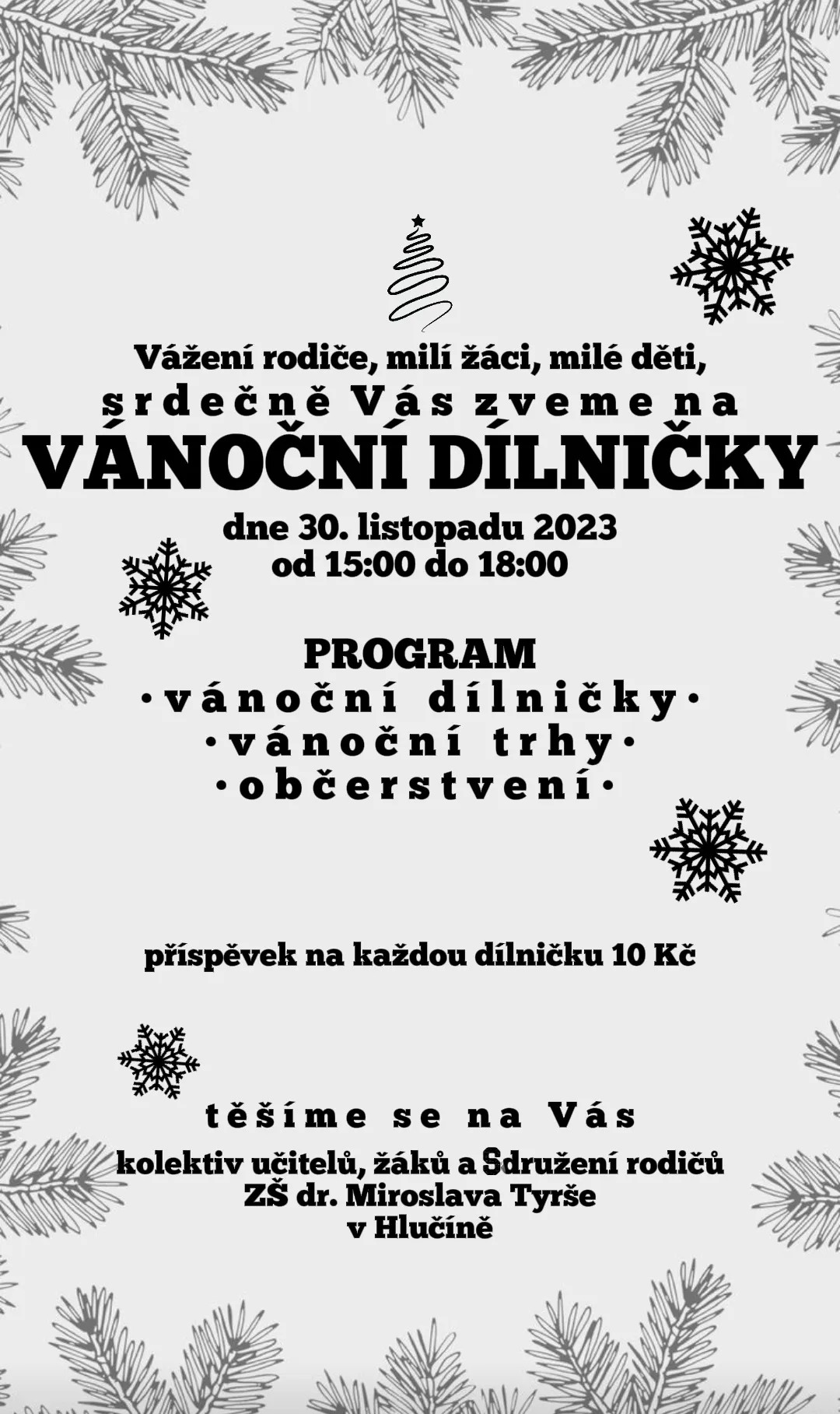 pozvánka na vánoční tvoření